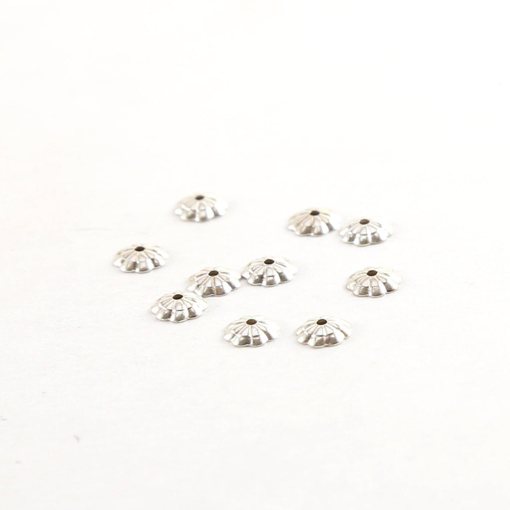 Sterling Silver 5mm Flower Bead Cap (10pc)