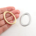 40mmx27mm Pewter Large Smooth Open Raw Organic Shape Egg Circle