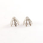 Sterling Silver 12mm x 10mm Flower Pinch Prong Bead Cap (2pc)