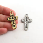 Pewter Cross for Crystals Inlay Pendant Religious Spiritual