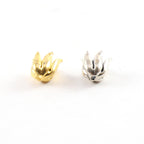 10mmx9mm Sterling Silver or Vermeil Realistic Tulip Flower Bead Cap Bead