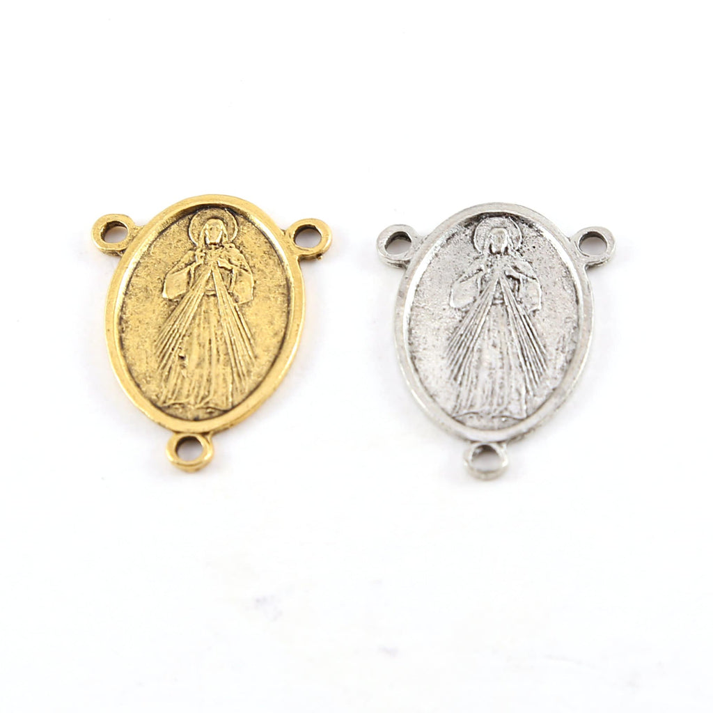 Pewter Catholic Sacred Heart of Jesus Pray for Us Double Sided