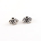 Sterling Silver 2.5mm x 10mm Flower Bali Style Open Loop Bead Cap (2pc)
