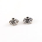 Sterling Silver 2.5mm x 10mm Flower Bali Style Open Loop Bead Cap (2pc) – Antique Silver