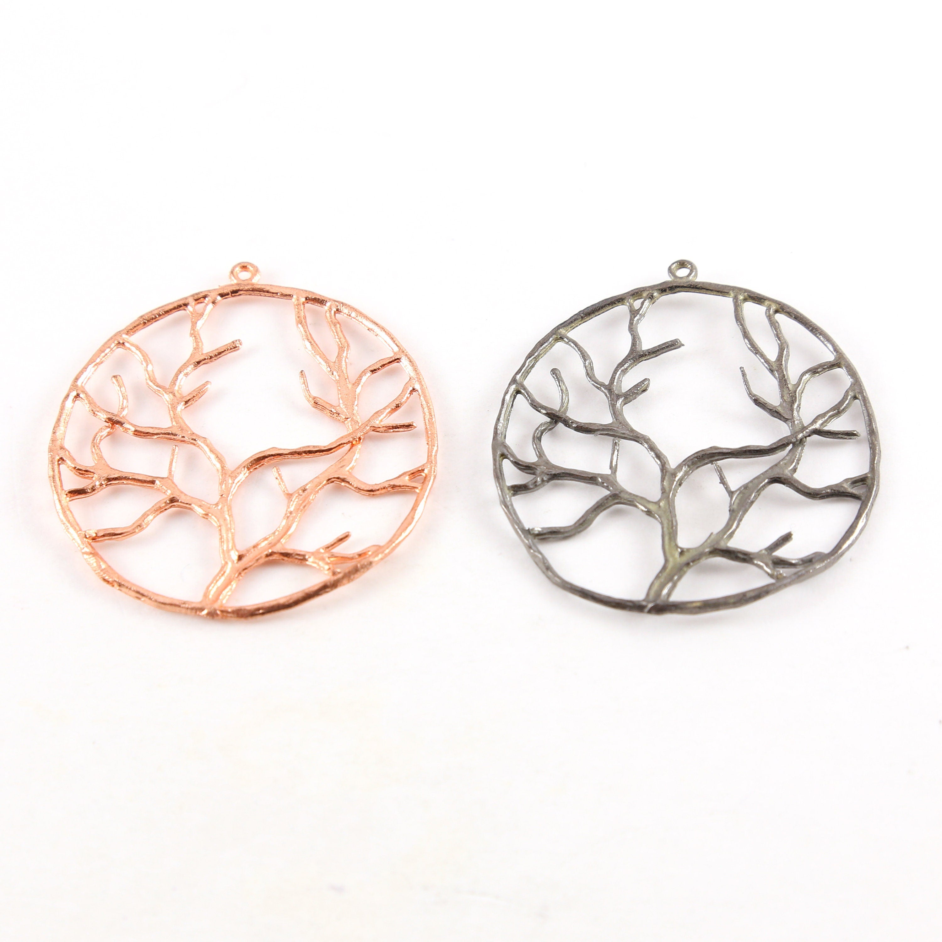 Pewter Large Tree of Life Family Tree Silhouette Branch Charm