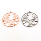 Pewter Large Tree of Life Family Tree Silhouette Branch Charm – Gunmetal
