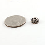 10mmx4mm Sterling Silver Rounded Dotted Petals Flower Bali Style Bead Cap
