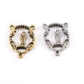 Pewter Catholic Sacred Heart of Jesus Open Oval 3 Way Y
