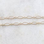 14K Gold Filled 7mm x 3mm Delicate Large Oval and Circle – Sold by the Foot