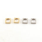 8mm Pewter Metal Square Circle Connector Bead Pendant in Matte (2pc)