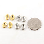 12mmx 7mm Pewter Large Metal Oblong Abstract Thick Oval Teardrop Rounded (4pc)