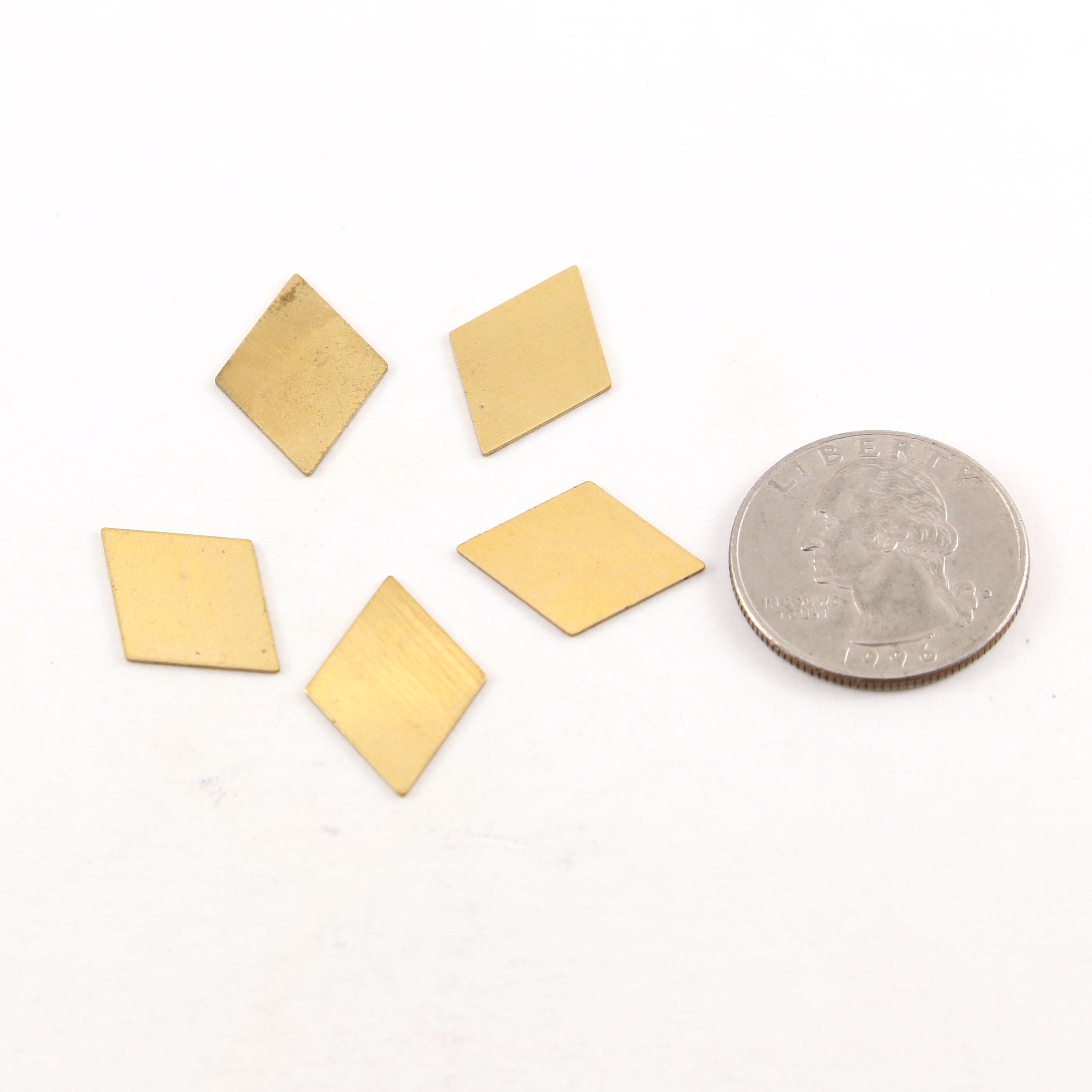 Brass 20mm x 15mm Metal Smooth Diamond Stamping Blank (5pc)