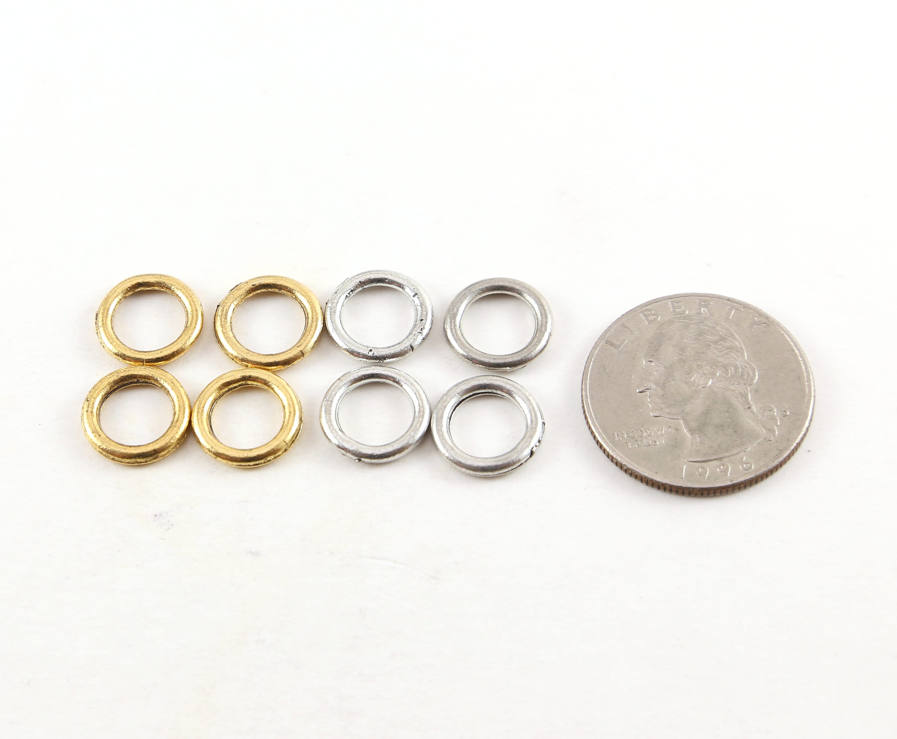 Pewter Small 12mm Metal Raw Open Circle Connector Ring Charm (4pc)