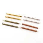 Pewter Metal Bar Connector Two Hole Charm 30mm x 2mm in Gold (2pc)