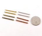 Pewter Metal Bar Connector Two Hole Charm 30mm x 2mm in Gold (2pc)