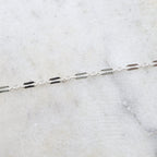 Sterling Silver Double Bar Link Flat Delicate Choker Chain – Sold by the Foot