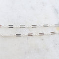 Sterling Silver Double Bar Link Flat Delicate Choker Chain – Sold by the Foot