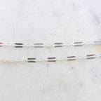 Sterling Silver Double Bar Link Flat Delicate Choker Chain – Sold by the Foot