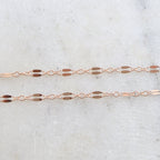 14K Gold Filled 14K GF Double Bar Link Flat Delicate – Sold by the Foot
