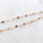 14K Gold Filled 14K GF Double Bar Link Flat Delicate – Sold by the Foot