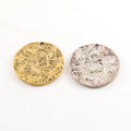 26mm Gold Plated or Pewter Large Textured Medallion Stamping Blank Circle Coin