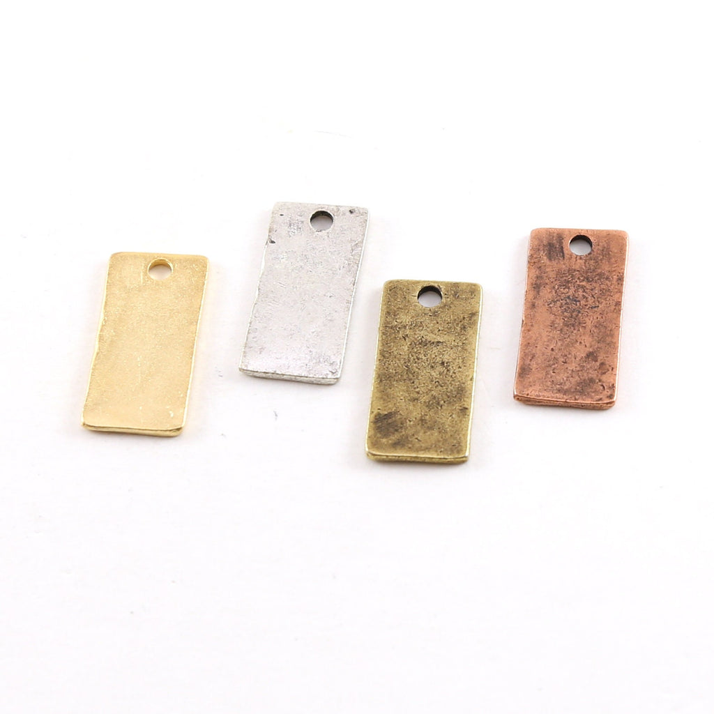 Pewter Metal Textured 22mm x 10mm Stamping Blank Rectangle