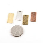 Pewter Metal Textured 22mm x 10mm Stamping Blank Rectangle