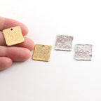 Pewter Metal Textured 17mm x 14mm Stamping Blank Square (2pc)