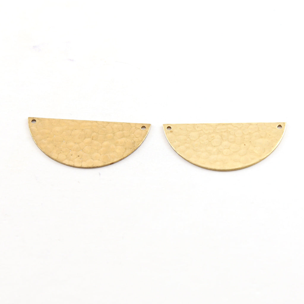 32mmx13mm Raw Brass Large Lightweight Metal Stamping Blank Half Circle (2pc)