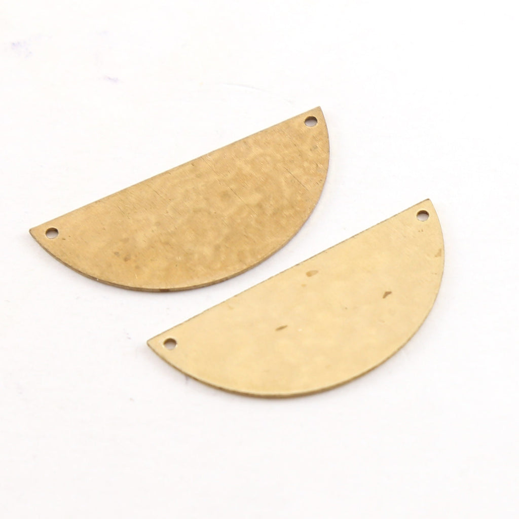 32mmx13mm Raw Brass Large Lightweight Metal Stamping Blank Half Circle (2pc)