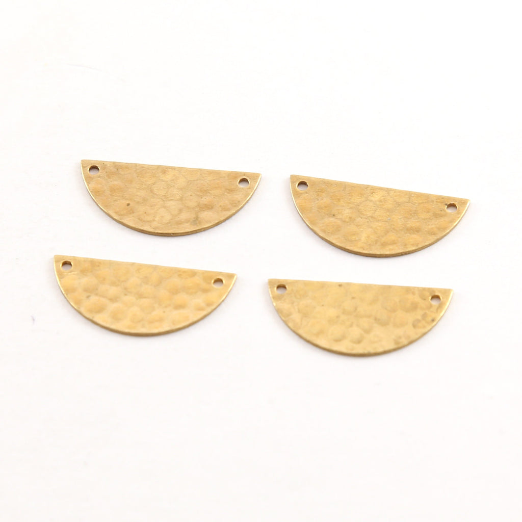 21mmx10mm Brass Small Lightweight Metal Stamping Blank Half Circle (4pc)