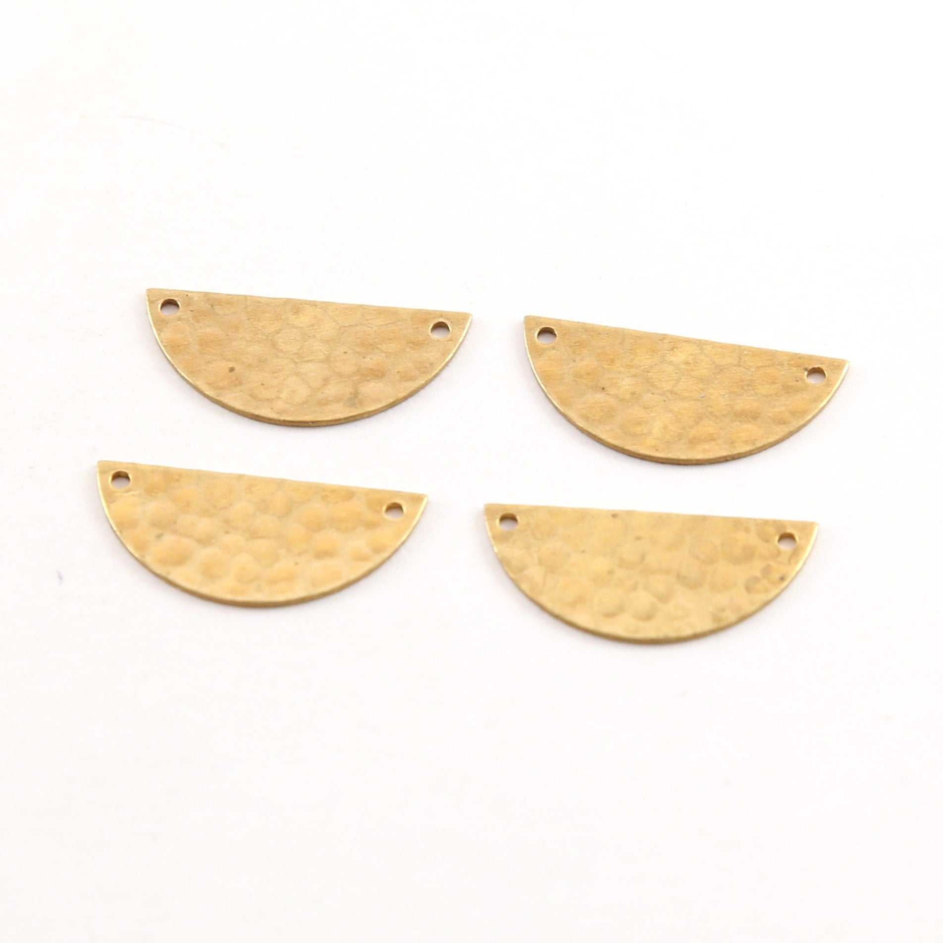 21mmx10mm Brass Small Lightweight Metal Stamping Blank Half Circle (4pc)