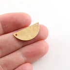 21mmx10mm Brass Small Lightweight Metal Stamping Blank Half Circle (4pc)