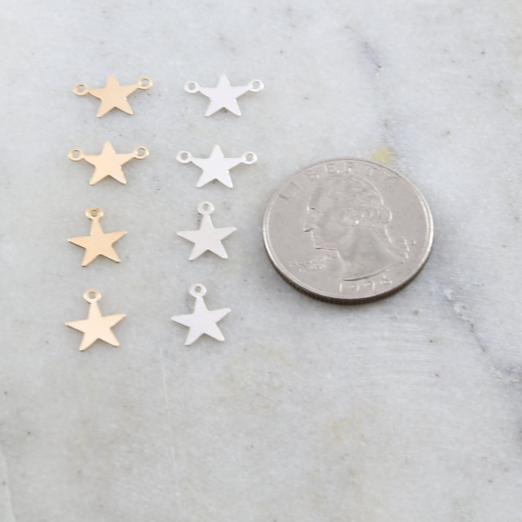 Sterling Silver or 14K Gold Filled Choose Your Star or Delicate (4pc)