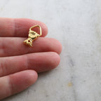 Sterling Silver or Vermeil Vintage Inspired Hand Holding Triangular Ring Charm