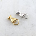 Sterling Silver or Vermeil Vintage Inspired Hand Holding Triangular Ring Charm