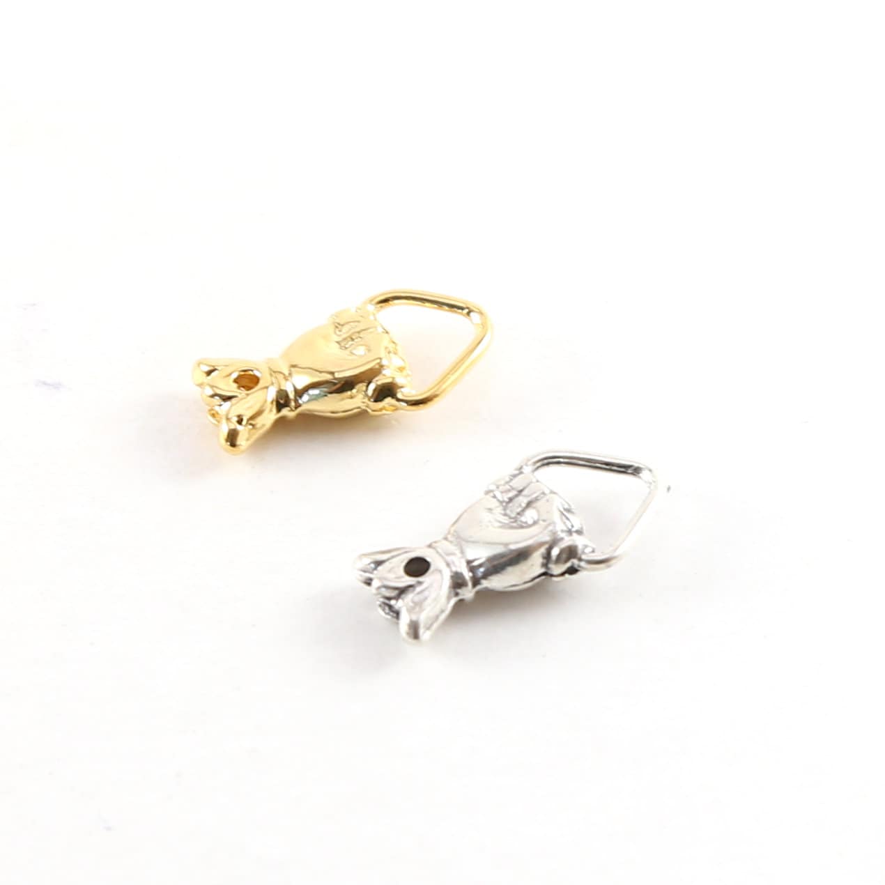 Sterling Silver or Vermeil Vintage Inspired Hand Holding Triangular Ring Charm