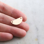 18mmx9mm 14K Gold Filled Half Circle Half Moon Stamping Blank Connector Charm
