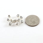 Sterling Silver 6mm Corrugated Seamless Round Spacer Beads (10pc)