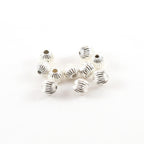 Sterling Silver 6mm Corrugated Seamless Round Spacer Beads (10pc)