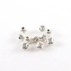 Sterling Silver 6mm Corrugated Seamless Round Spacer Beads (10pc)