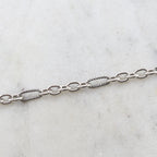 Sterling Silver Solid Thick Textured Hammered Oval Link – Sold by the Foot