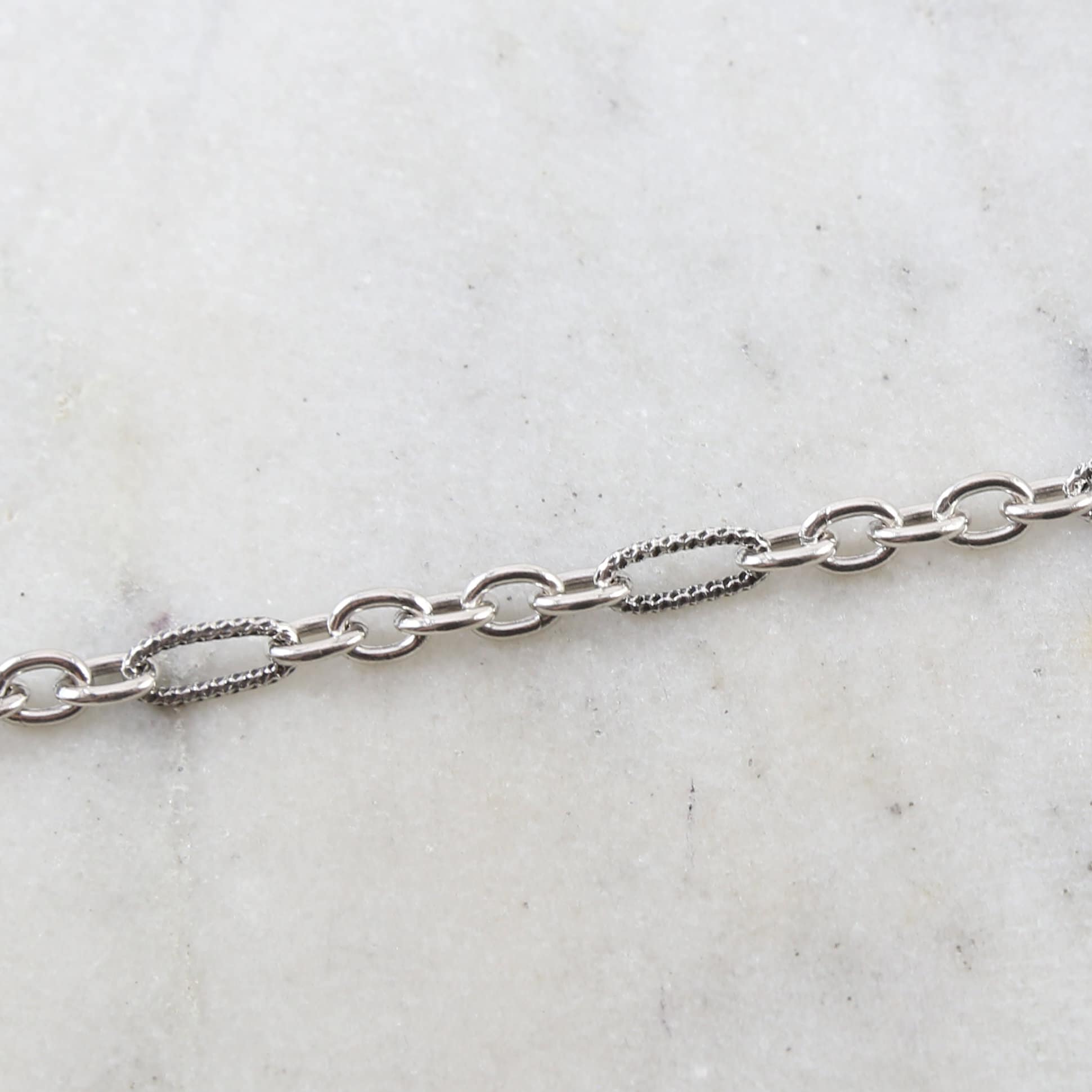 Sterling Silver Solid Thick Textured Hammered Oval Link – Sold by the Foot
