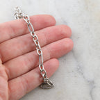 Sterling Silver Solid Thick Textured Hammered Oval Link – Sold by the Foot