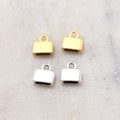Pewter 1 Set 2 Pieces Flat 7mm Ribbon Leather End Glueing End (2pc)