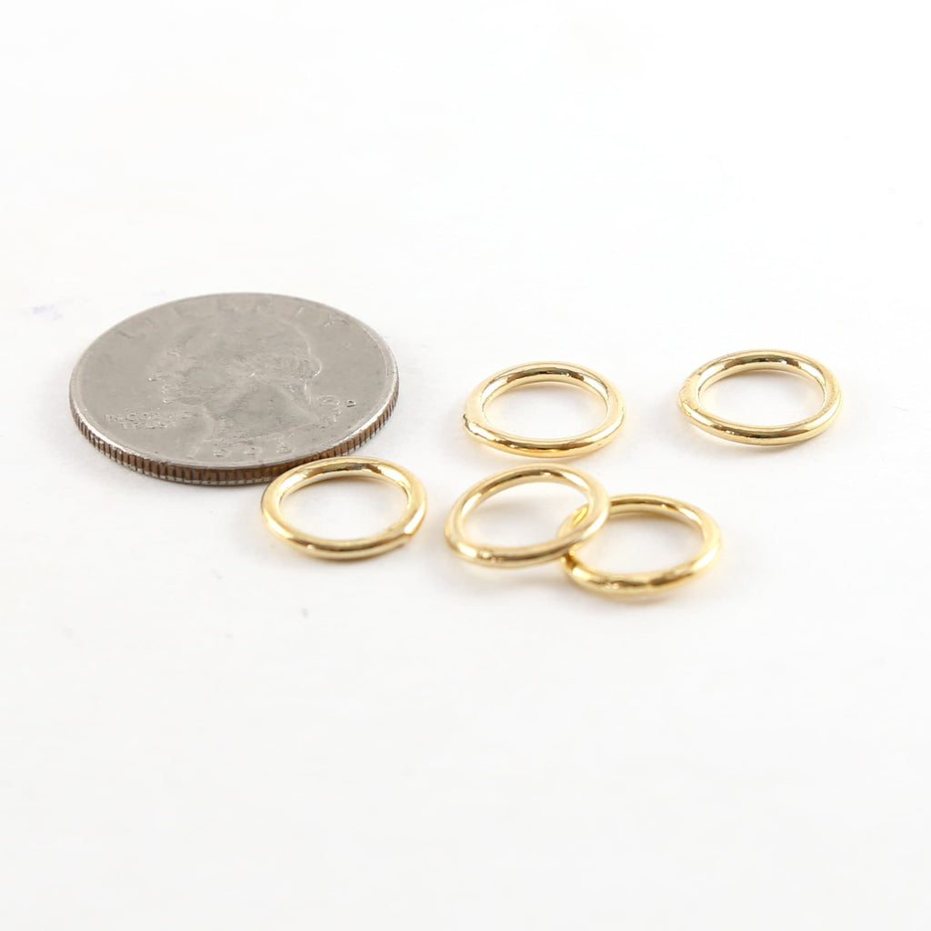 Brass Small 11mm Shiny Gold Smooth Open Circle Connector Ring (5pc)