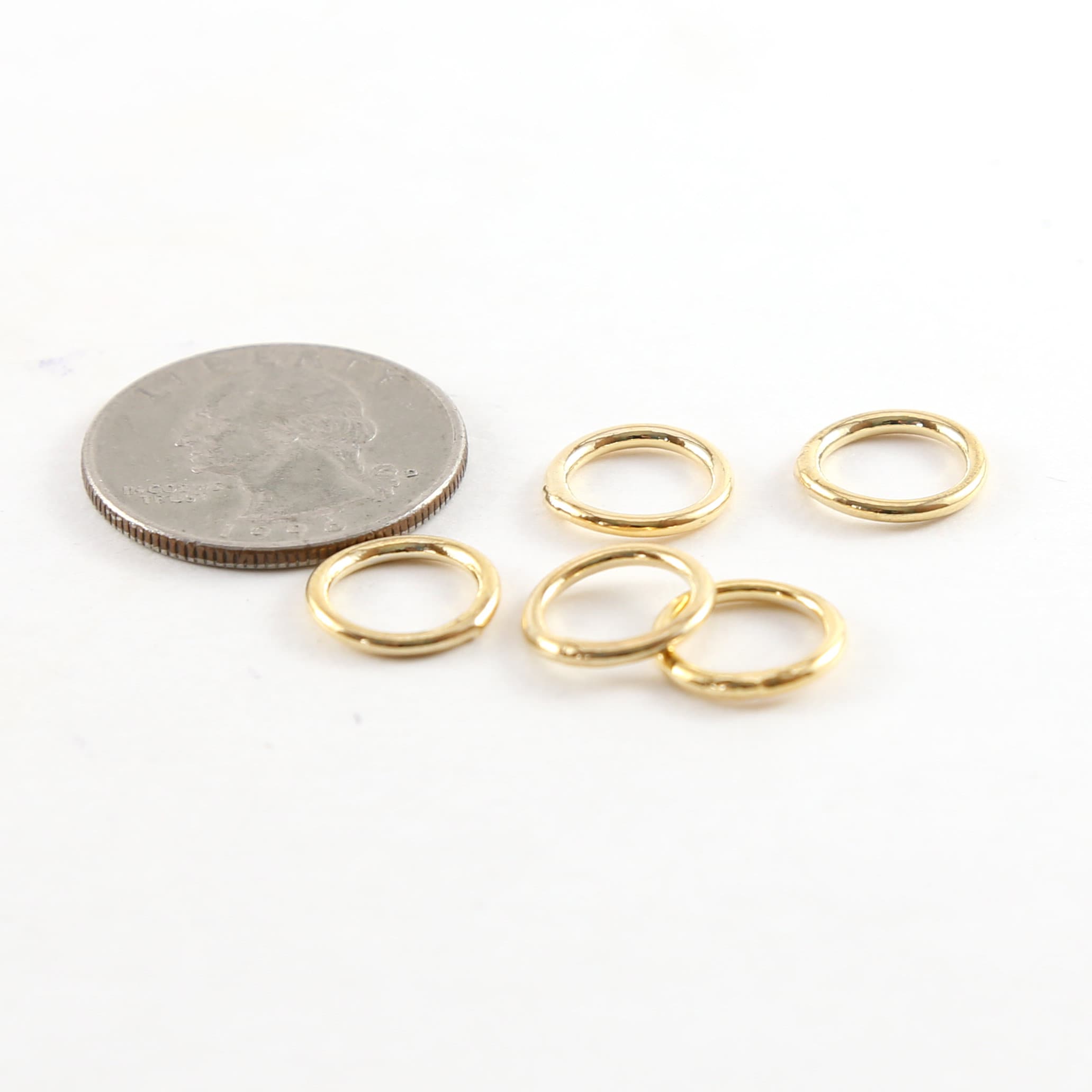 Brass Small 11mm Shiny Gold Smooth Open Circle Connector Ring (5pc)