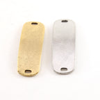 Pewter Large Medical Bracelet Curved 2 Hole Connector Link