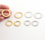 Pewter Medium or Small 23mm or 19mm Metal Raw Organic Open (2pc)
