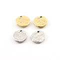Sterling Silver or Pewter Textured Hammered 13mm x 12mm Organic Raw (2pc)